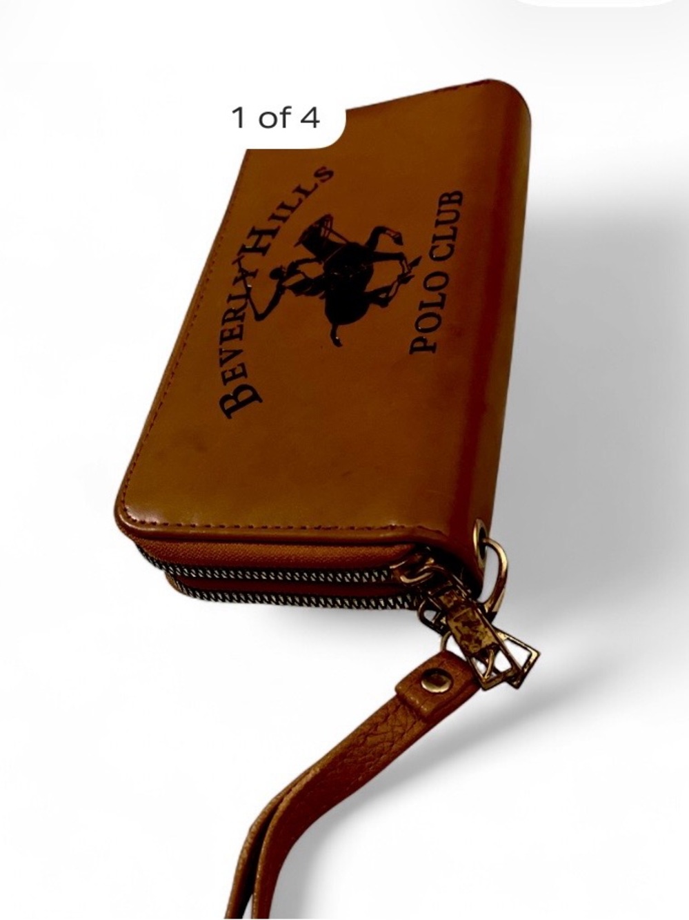 Beverly Hills Polo Club Men’s Tan Zip-Around Wallet Wristlet